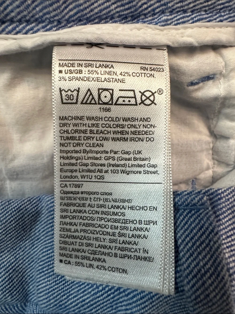 Sold ✅Banana Republic Light Blue Linen-Blend Cropped Wide Leg Chinos Size 10